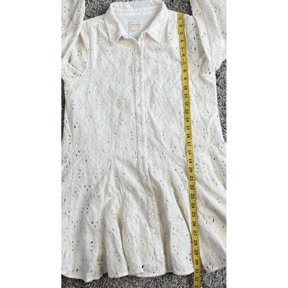 SEZANE MARLY EYELET SHORT DRESS. Size: 40 - Picture 8 of 10